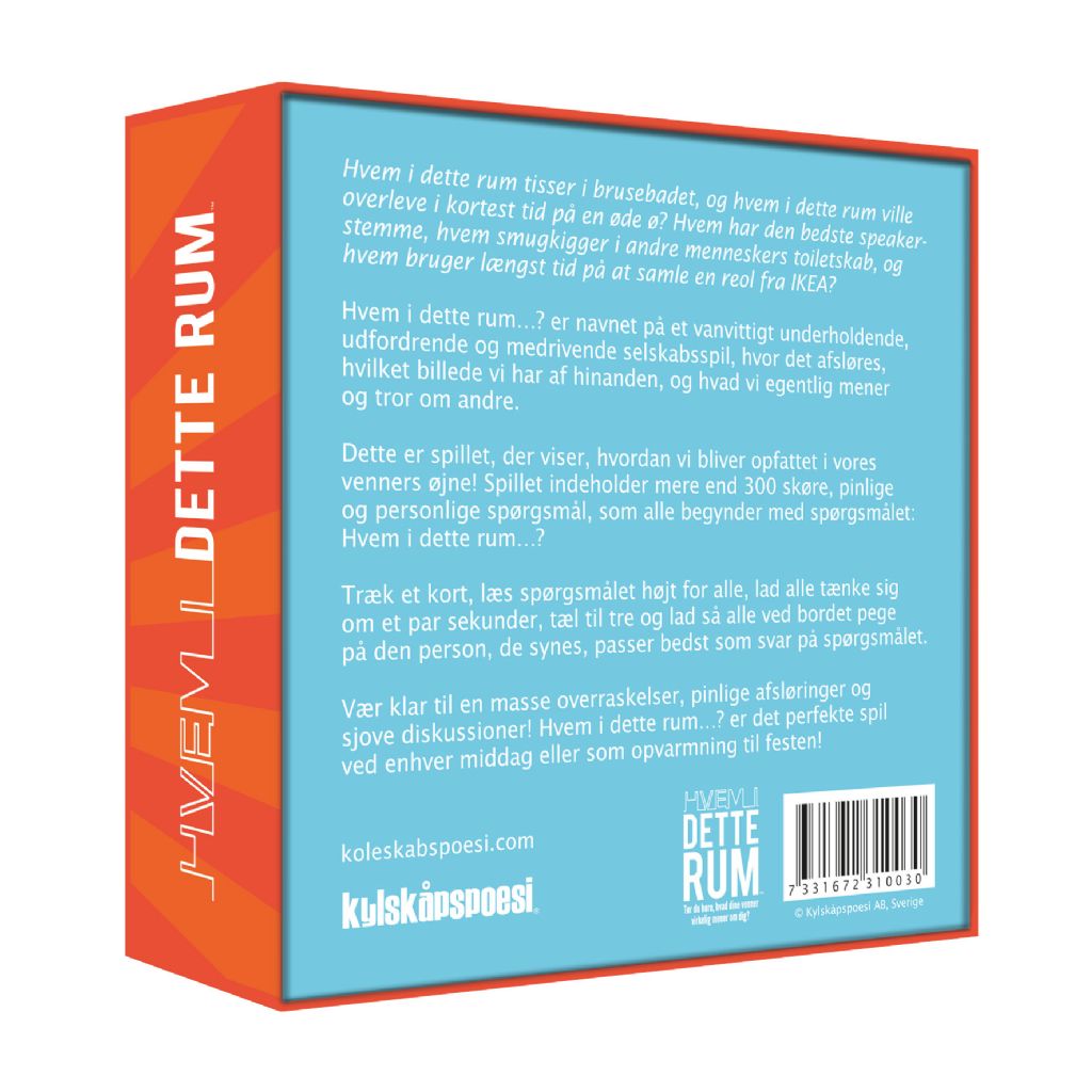 Kölskapspoesi Hvem i dette rum spørgsmålsspil - Bahne